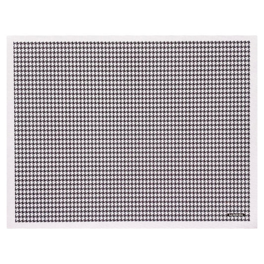 Individual de uso diario “pata de gallo en negro con marco blanco”