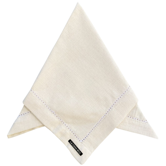 Servilleta lino con deshilado en "crudo"